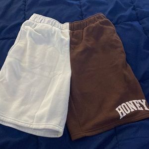 Shorts half spilt colors